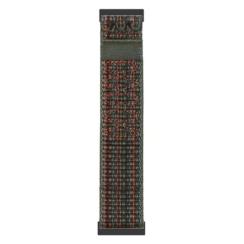 For Garmin Venu X1 Watch Strap 24mm Nylon Sport Loop Band Embroidered Woven Quick Release Replacement Wristband - Dark Green Orange