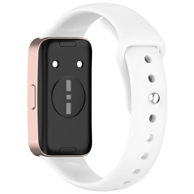 Smart Watch Band for Huawei Band 10 / 9 / 8 Reverse Buckle Silicone Strap - White