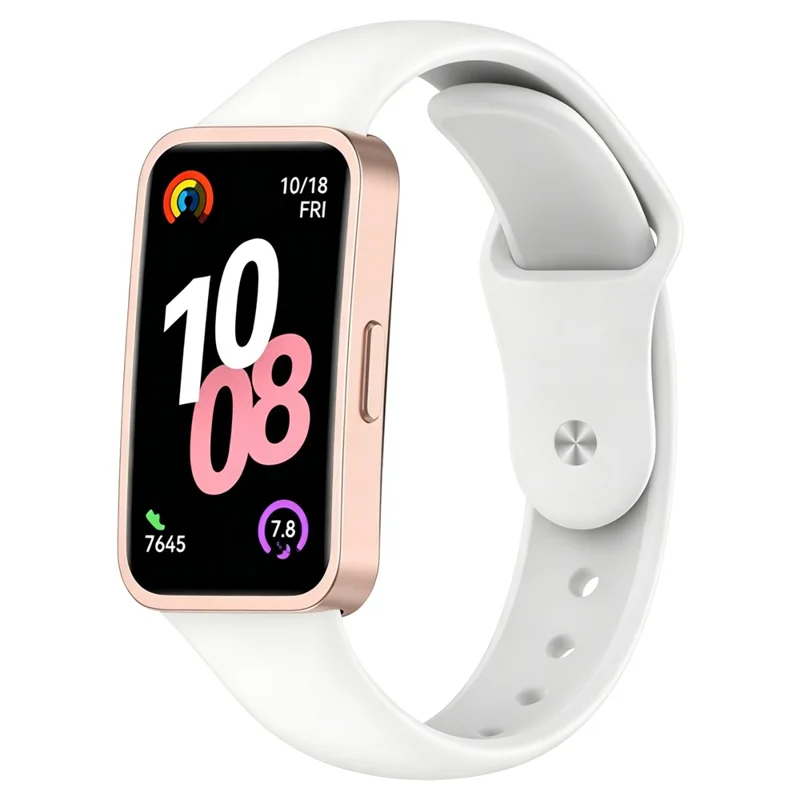 Smart Watch Band for Huawei Band 10 / 9 / 8 Reverse Buckle Silicone Strap - White