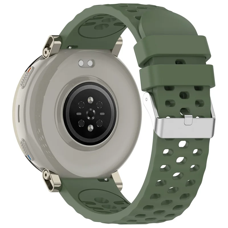 20 mm Silikonarmband für Huami Amazfit Cheetah 2 Pro / Active 3 Premium / Active 2 atmungsaktives Armband – Dunkelgrün