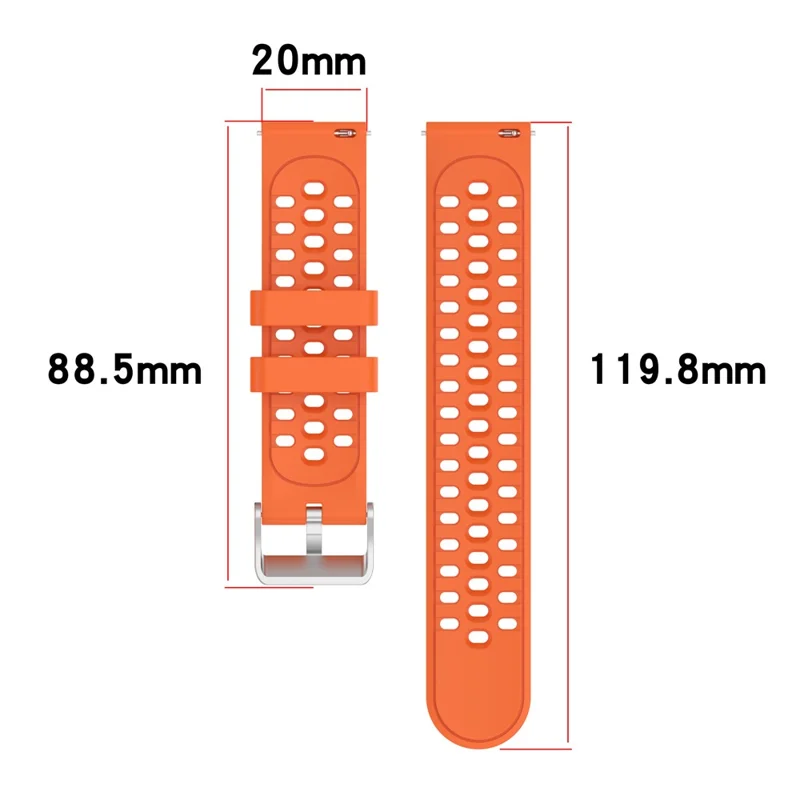 20 mm Silikonarmband für Huami Amazfit Cheetah 2 Pro / Active 3 Premium / Active 2 atmungsaktives Armband – Dunkelgrün