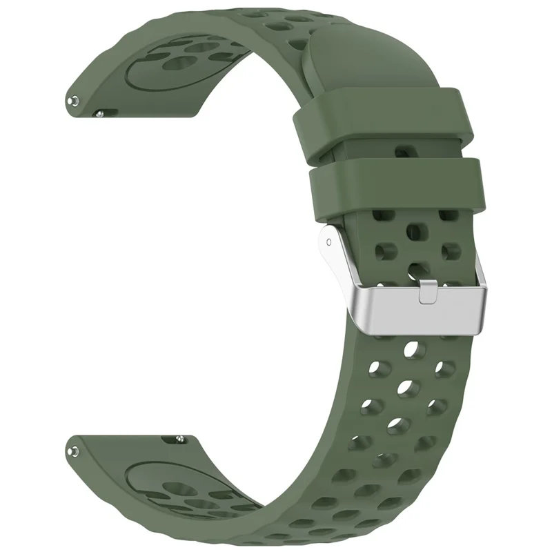 20 mm Silikonarmband für Huami Amazfit Cheetah 2 Pro / Active 3 Premium / Active 2 atmungsaktives Armband – Dunkelgrün