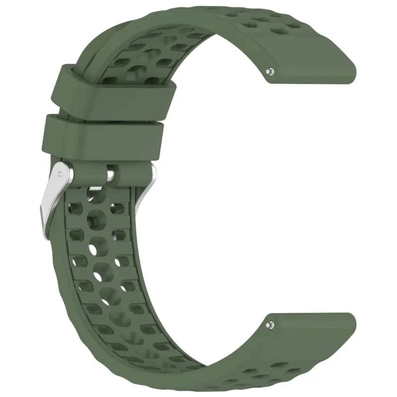 20 mm Silikonarmband für Huami Amazfit Cheetah 2 Pro / Active 3 Premium / Active 2 atmungsaktives Armband – Dunkelgrün