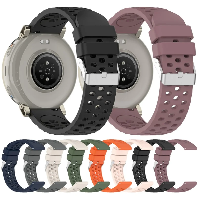 20 mm Silikonarmband für Huami Amazfit Cheetah 2 Pro / Active 3 Premium / Active 2 atmungsaktives Armband – Dunkelgrün