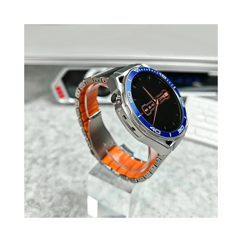 22mm Strap for Oppo Watch 4 Pro / X3 / X2 / X Titanium Alloy + Silicone 1-Bead Replacement Wristband - Silver+Orange