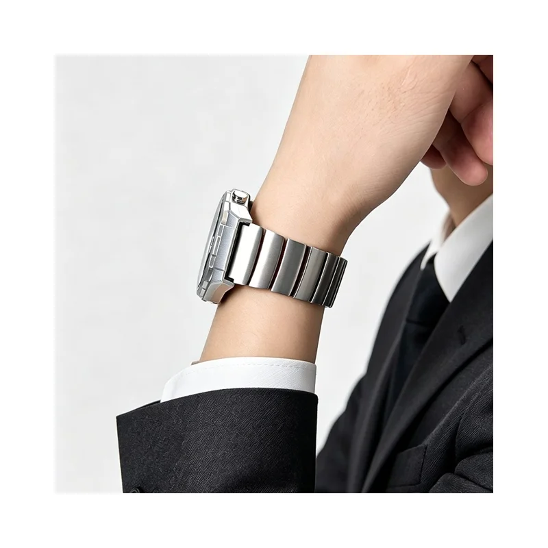 22mm Strap for Oppo Watch 4 Pro / X3 / X2 / X Titanium Alloy + Silicone 1-Bead Replacement Wristband - Silver+Orange