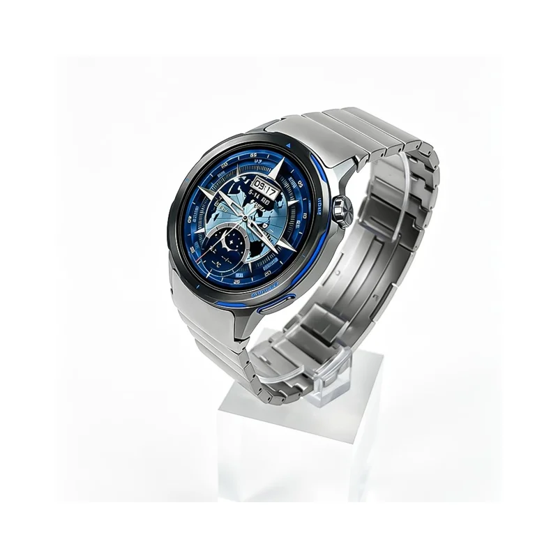 For Huawei Watch GT Runner 2 Titanium Alloy Watch Band Adjustable Bamboo Link Metal Strap - Silver