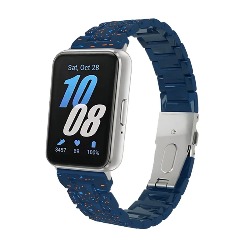 For Samsung Galaxy Fit3 Watch Band Splash Ink Pattern Hard PC Replacement Strap - Blue