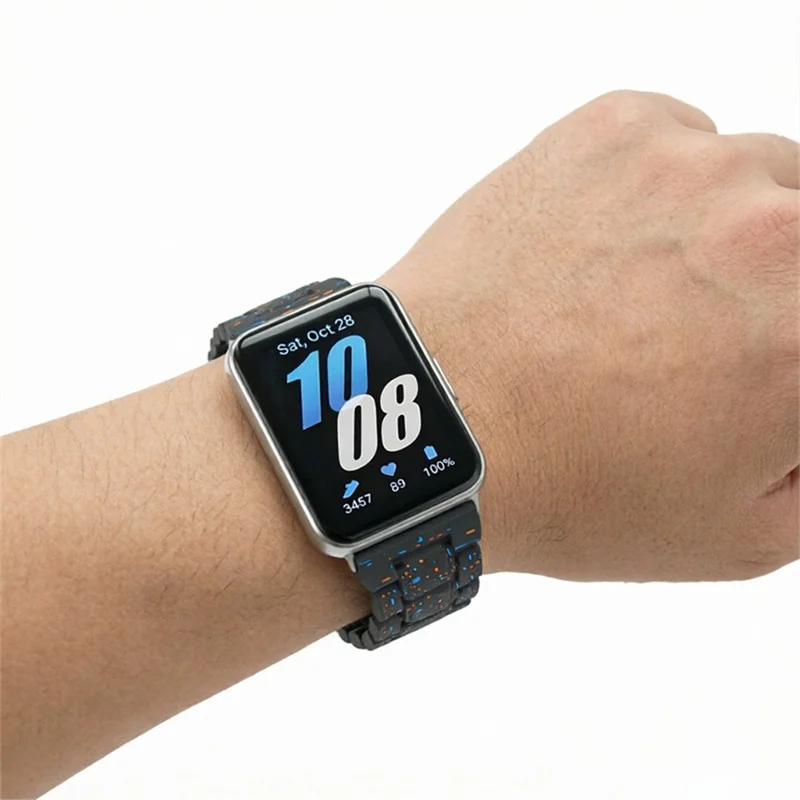 For Samsung Galaxy Fit3 Watch Band Splash Ink Pattern Hard PC Replacement Strap - Blue