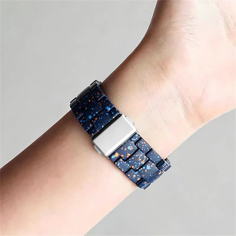 For Samsung Galaxy Fit3 Watch Band Splash Ink Pattern Hard PC Replacement Strap - Blue