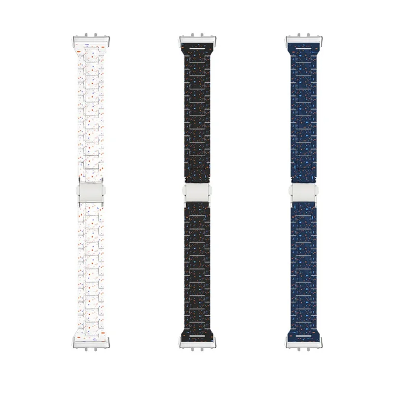 For Samsung Galaxy Fit3 Watch Band Splash Ink Pattern Hard PC Replacement Strap - Blue