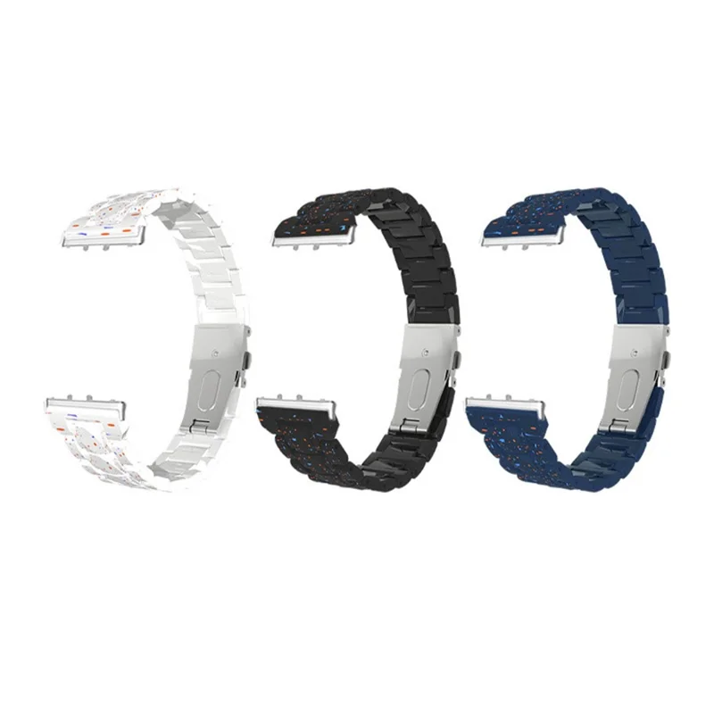 For Samsung Galaxy Fit3 Watch Band Splash Ink Pattern Hard PC Replacement Strap - Blue