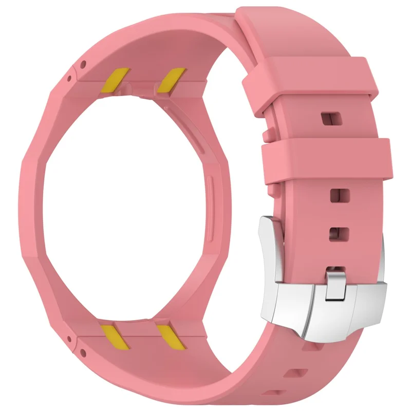 For Swatch Royal Pop Silicone Strap Replacement Watch Wristband - Pink / Yellow