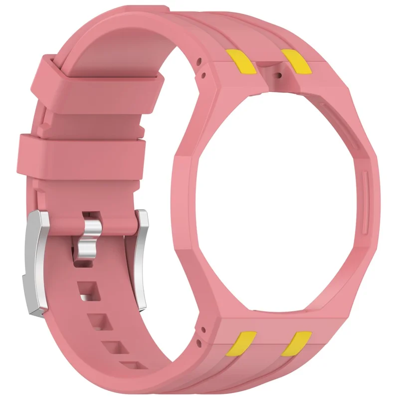 For Swatch Royal Pop Silicone Strap Replacement Watch Wristband - Pink / Yellow