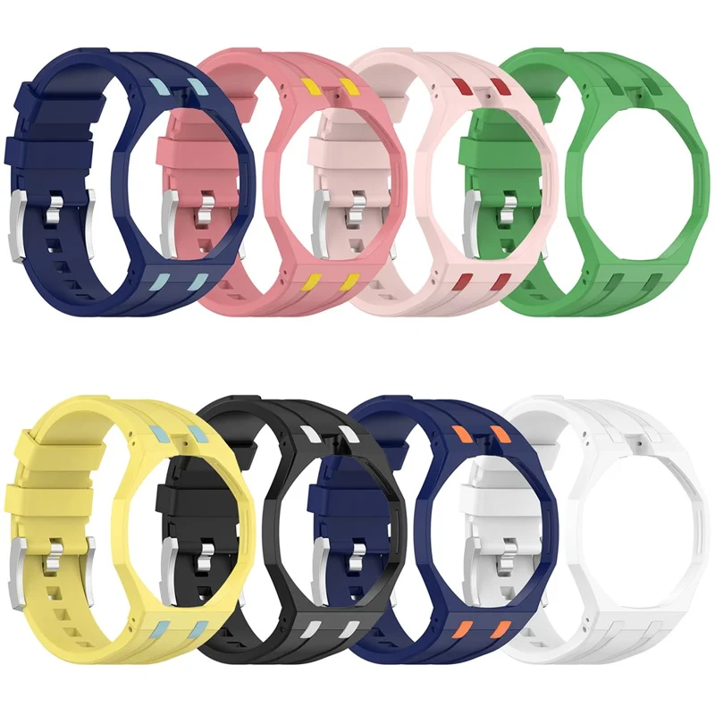 For Swatch Royal Pop Silicone Strap Replacement Watch Wristband - Pink / Yellow
