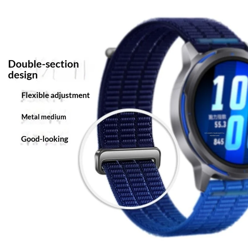 For Huawei Watch GT Runner 2 Nylon Strap 22mm Breathable Gradient Sports Band - Blue
