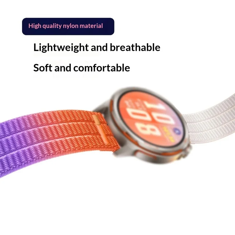 For Huawei Watch GT Runner 2 Nylon Strap 22mm Breathable Gradient Sports Band - Blue