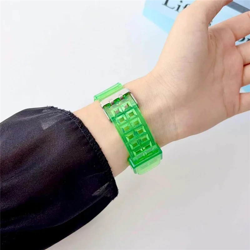 For Swatch Royal Pop Jelly TPU Watch Band Replacement Wristband with Integrated Octagonal Watch Case - Red