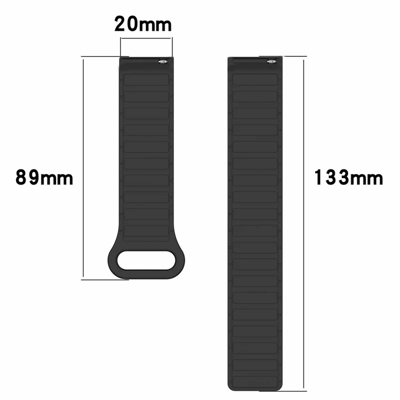 Silicone Strap for Garmin Forerunner 170 / 165 / 245 / 645 , 20mm Magnetic Sport Watch Band Replacement Wristband - Black