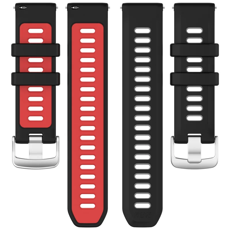 20mm Strap for Garmin Forerunner 170 / Approach S50 / vivoactive 5 Dual Color Silicone Sports Band Replacement Wristband - Black+Lime