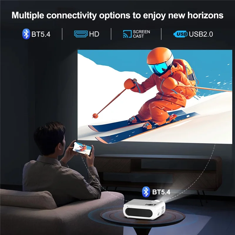 H96 Max PJ-X6 Android 11 Smart Projector 1080P Native 280 ANSI WiFi 6 Bluetooth-compatible 5.4 Home Theater System - EU Plug