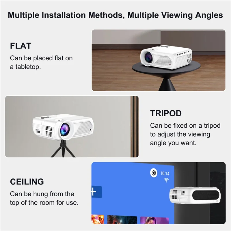 H96 Max PJ-X6 Android 11 Smart Projector 1080P Native 280 ANSI WiFi 6 Bluetooth-compatible 5.4 Home Theater System - EU Plug