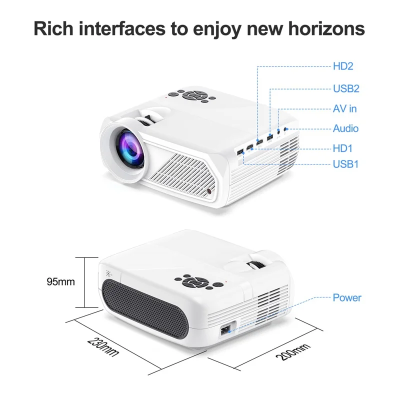 H96 Max PJ-X6 Android 11 Smart Projector 1080P Native 280 ANSI WiFi 6 Bluetooth-compatible 5.4 Home Theater System - EU Plug