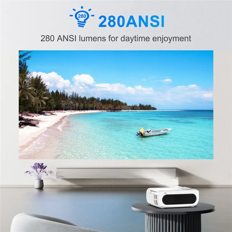H96 Max PJ-X6 Android 11 Smart Projector 1080P Native 280 ANSI WiFi 6 Bluetooth-compatible 5.4 Home Theater System - EU Plug