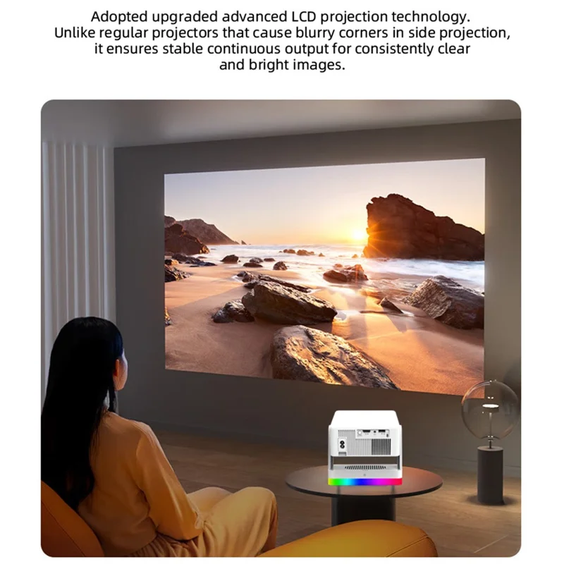 Y8S PRO X3 Smart Projector 720P HD 180 ANSI Mini Portable WiFi Bluetooth-compatible Home Theater System - EU Plug