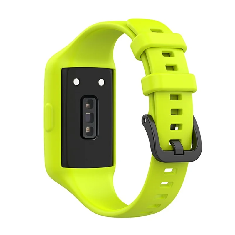 Integrated Soft Silicone Watchband Bracelet Wrist Strap Replacement for Huawei Band 6/Band 7/Honor Band 6 - Lime