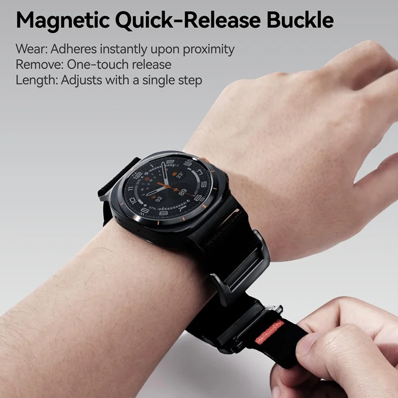 AULUMU CS03 Para Samsung Galaxy Watch Ultra (2025) 47mm / Ultra 47mm Correa de Liberación Rápida con Cierre Magnético de Microfibra - Negro