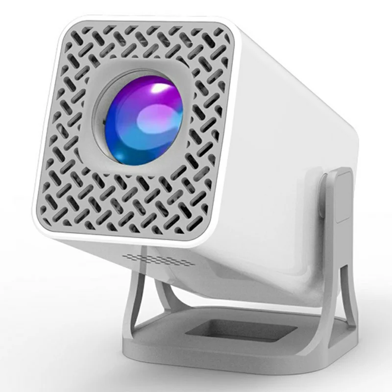 P40 Smart Projector Native 720P HD Portable Mini Projector 5G WiFi Wireless Screen Mirroring Home Theater - White  /  EU Plug