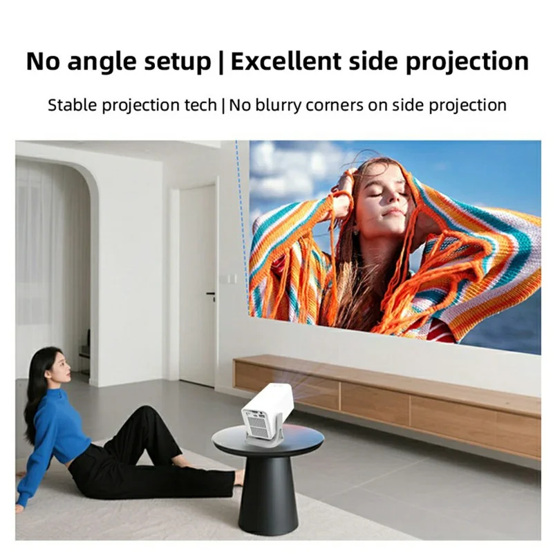 P40 Smart Projector Native 720P HD Portable Mini Projector 5G WiFi Wireless Screen Mirroring Home Theater - White  /  EU Plug