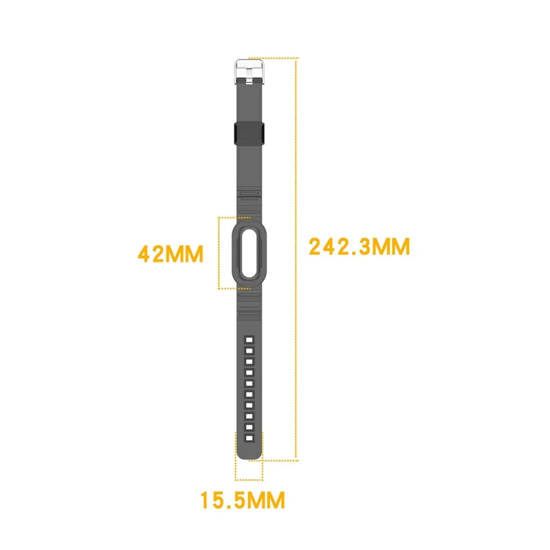 For Google Fitbit Air Transparent Watch Strap Clear TPU Watch Band with Integrated Watch Case - Transparent Black