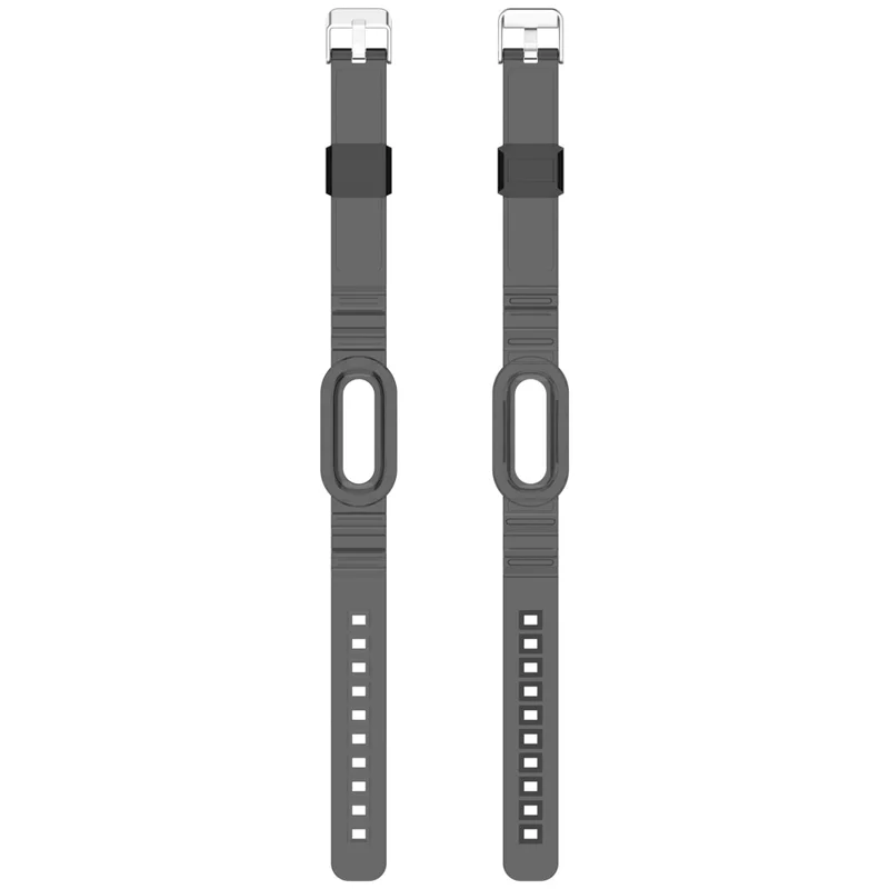 For Google Fitbit Air Transparent Watch Strap Clear TPU Watch Band with Integrated Watch Case - Transparent Black