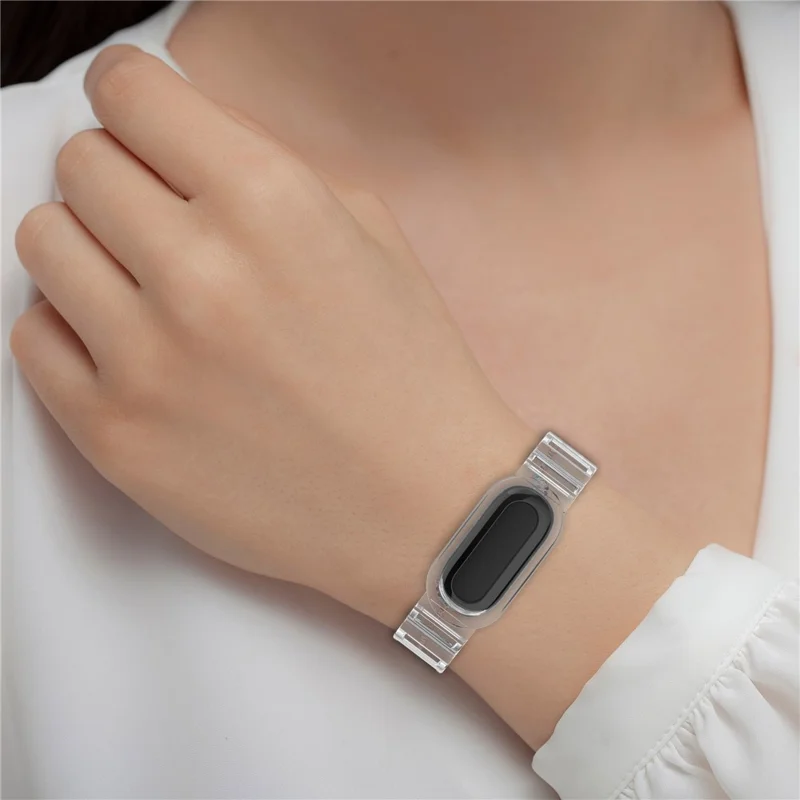 For Google Fitbit Air Transparent Watch Strap Clear TPU Watch Band with Integrated Watch Case - Transparent Black