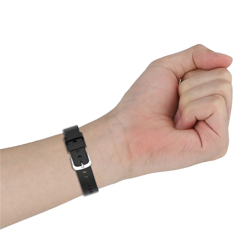 For Google Fitbit Air Adjustable Watchband TPU Strap with Transparent Watch Case - Black