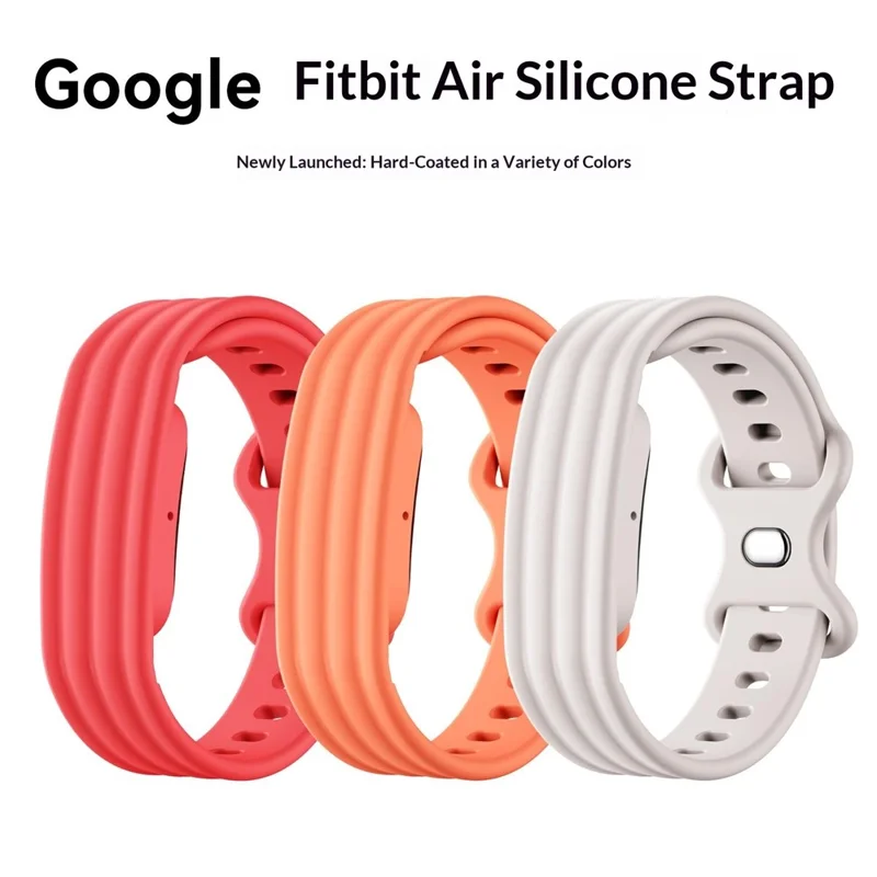 Correa de silicona talla S para Google Fitbit Air, hebilla mariposa, correa deportiva resistente al sudor - Rojo