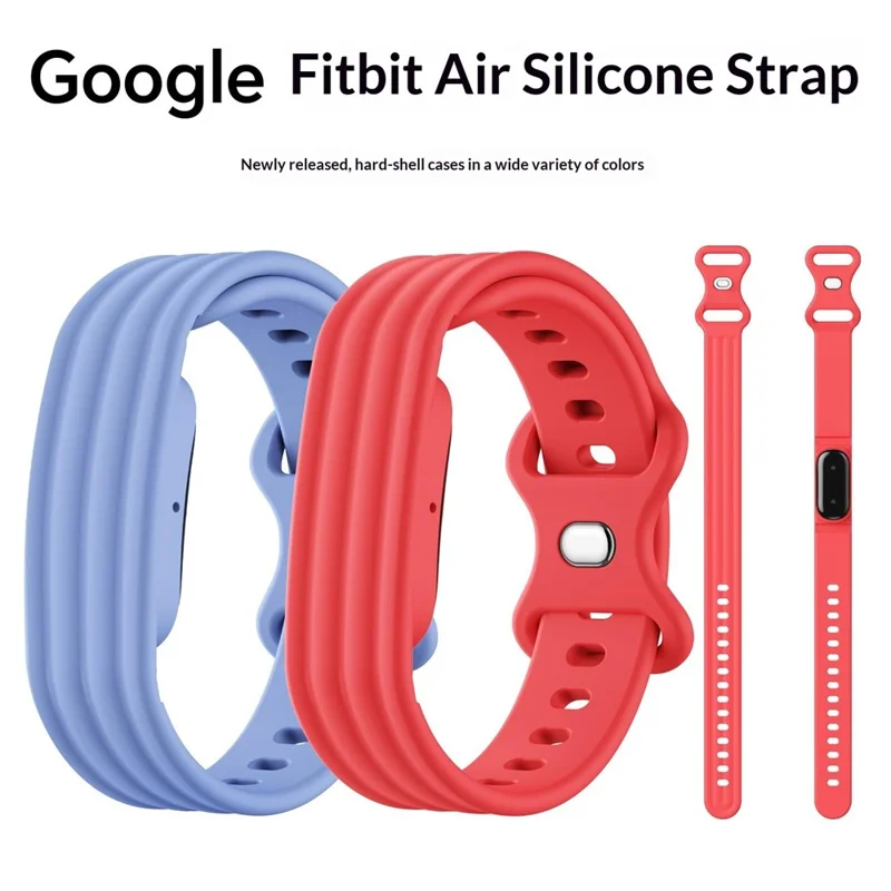 Correa de silicona talla S para Google Fitbit Air, hebilla mariposa, correa deportiva resistente al sudor - Rojo