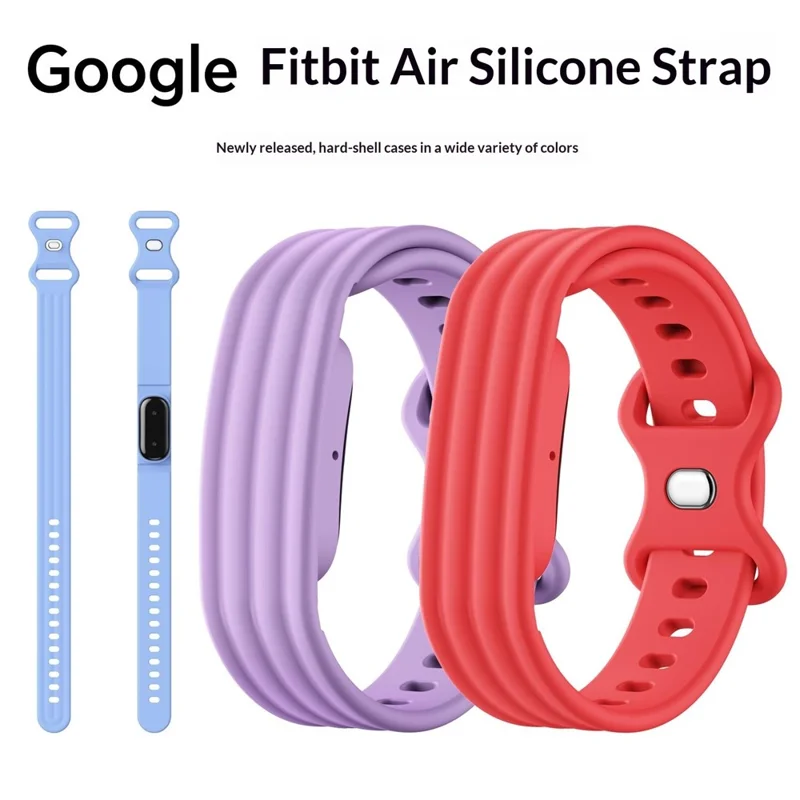Correa de silicona talla S para Google Fitbit Air, hebilla mariposa, correa deportiva resistente al sudor - Rojo