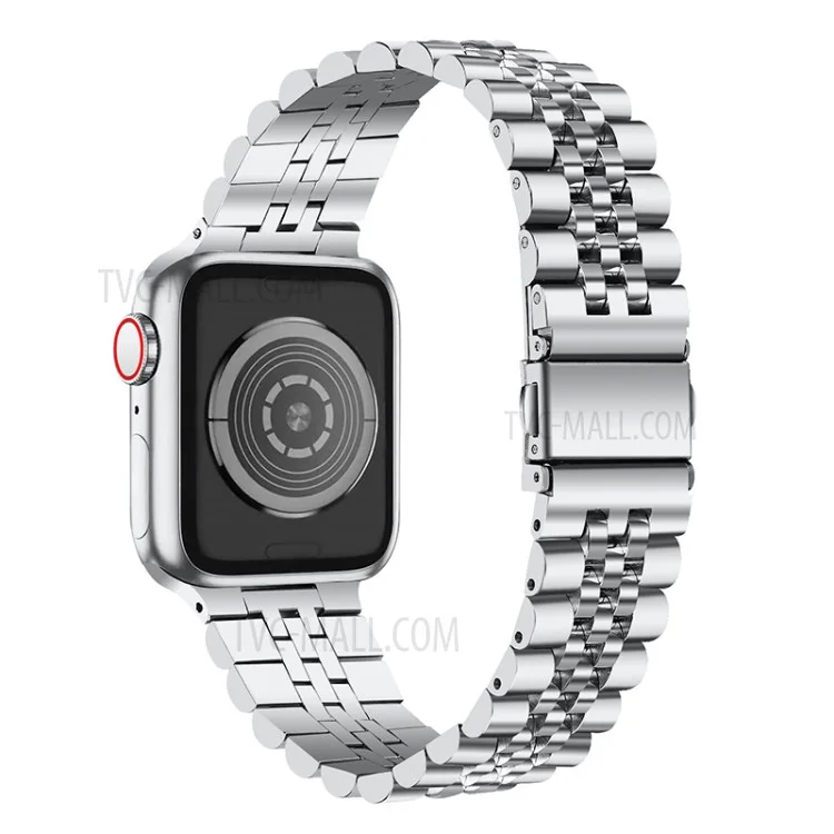 Five Beads Stainless Steel Watch Band Replacement Wrist Strap for Apple Watch Series 10 42mm / 9 8 7 41mm / 6 5 4 SE SE (2022) SE (2023) 40mm / 3 2 1 38mm - Silver