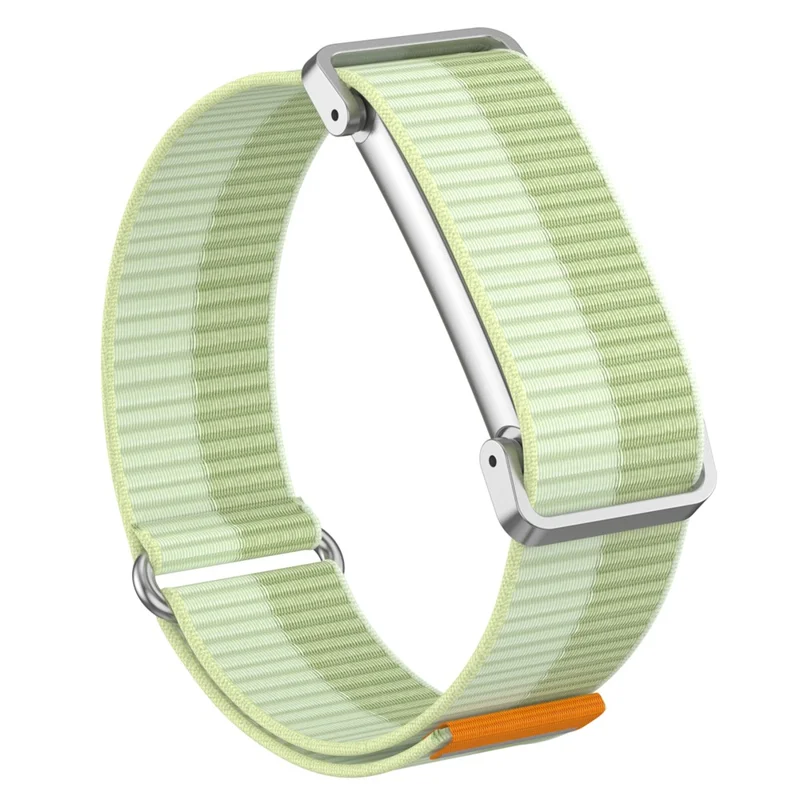 Banda de Nailon Ajustable para Google Fitbit Air, Correa de Repuesto con Cierre de Velcro y Funda Protectora de Metal - Verde Menta
