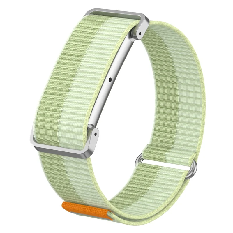 Banda de Nailon Ajustable para Google Fitbit Air, Correa de Repuesto con Cierre de Velcro y Funda Protectora de Metal - Verde Menta