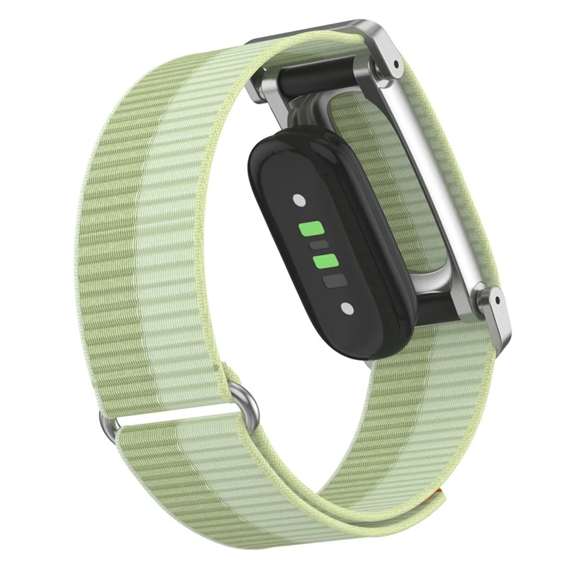 Banda de Nailon Ajustable para Google Fitbit Air, Correa de Repuesto con Cierre de Velcro y Funda Protectora de Metal - Verde Menta