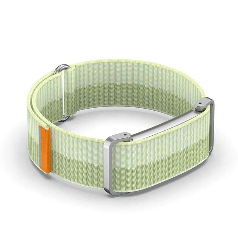 Banda de Nailon Ajustable para Google Fitbit Air, Correa de Repuesto con Cierre de Velcro y Funda Protectora de Metal - Verde Menta