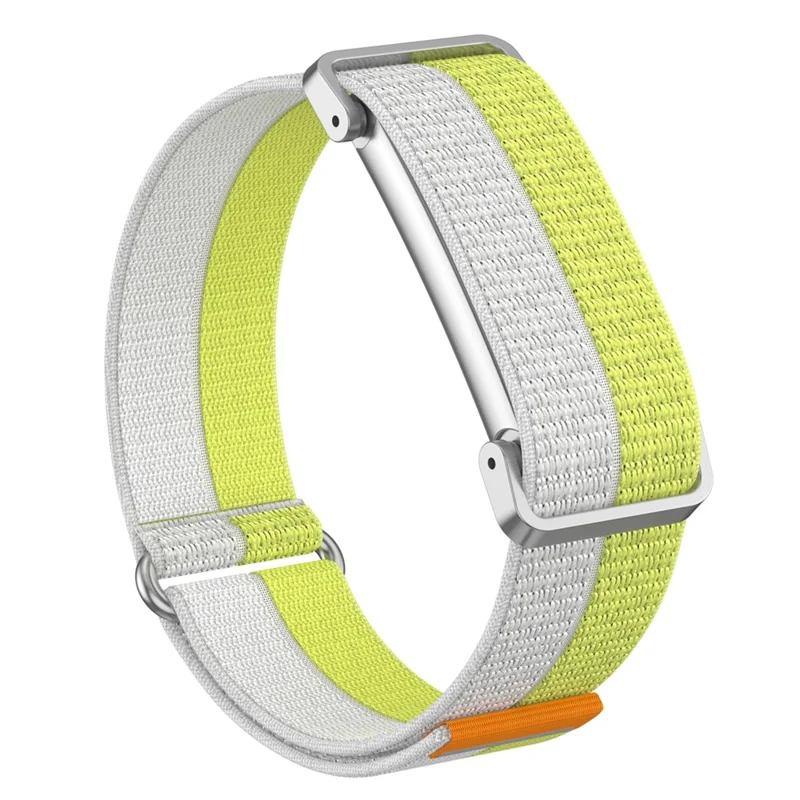 Correa de bucle deportivo de nailon transpirable con cierre de hebilla mágica y funda protectora de metal para Google Fitbit Air Band - Amarillo