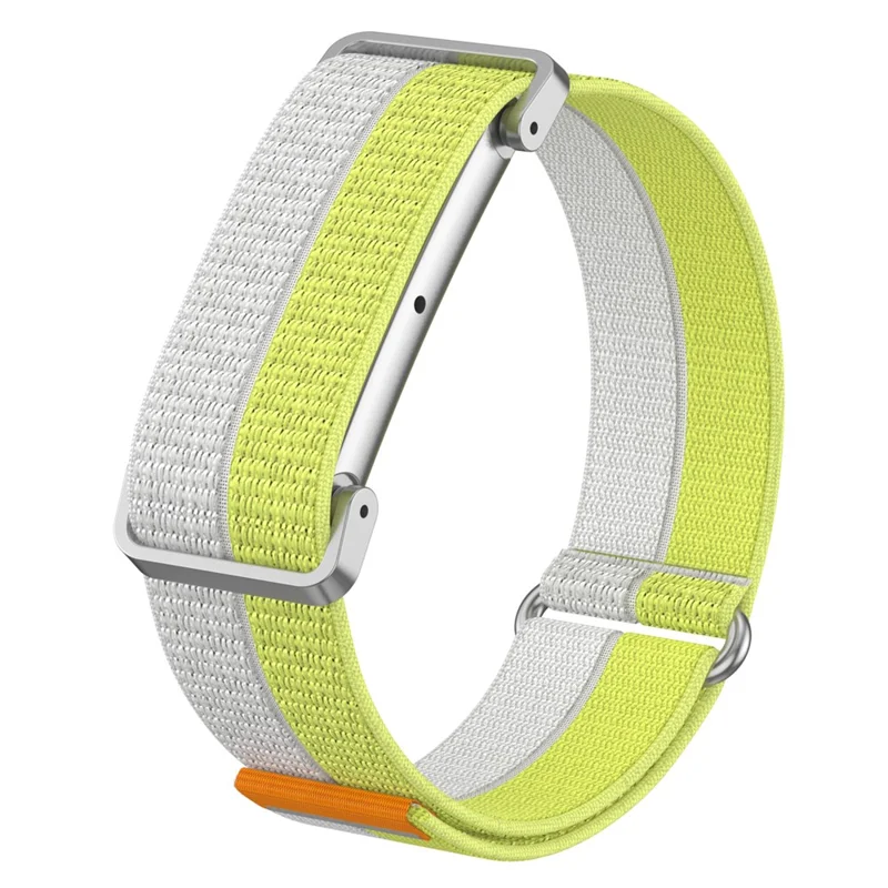 Correa de bucle deportivo de nailon transpirable con cierre de hebilla mágica y funda protectora de metal para Google Fitbit Air Band - Amarillo