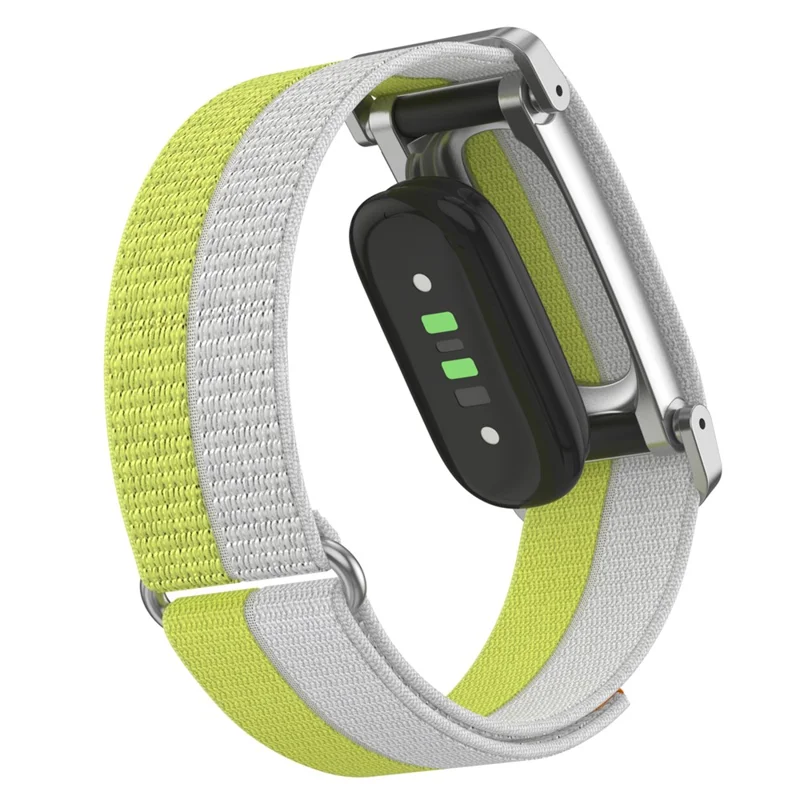 Correa de bucle deportivo de nailon transpirable con cierre de hebilla mágica y funda protectora de metal para Google Fitbit Air Band - Amarillo