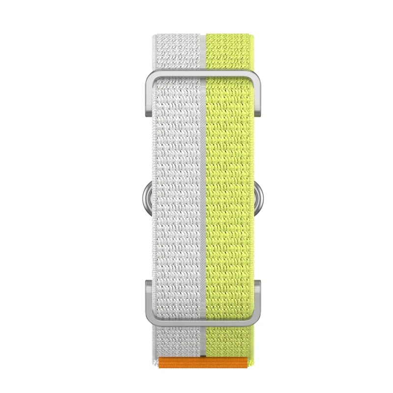 Correa de bucle deportivo de nailon transpirable con cierre de hebilla mágica y funda protectora de metal para Google Fitbit Air Band - Amarillo