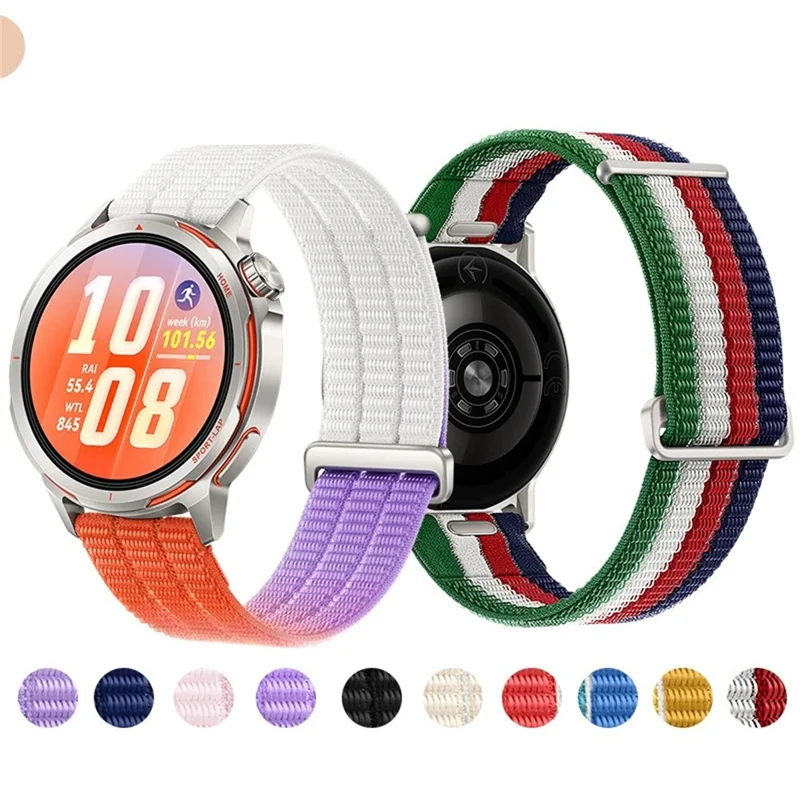 For Huawei Watch GT 6 41mm Band Magic Tape Quick Release 18mm Nylon Loop Breathable Watch Strap - Dawn Orange